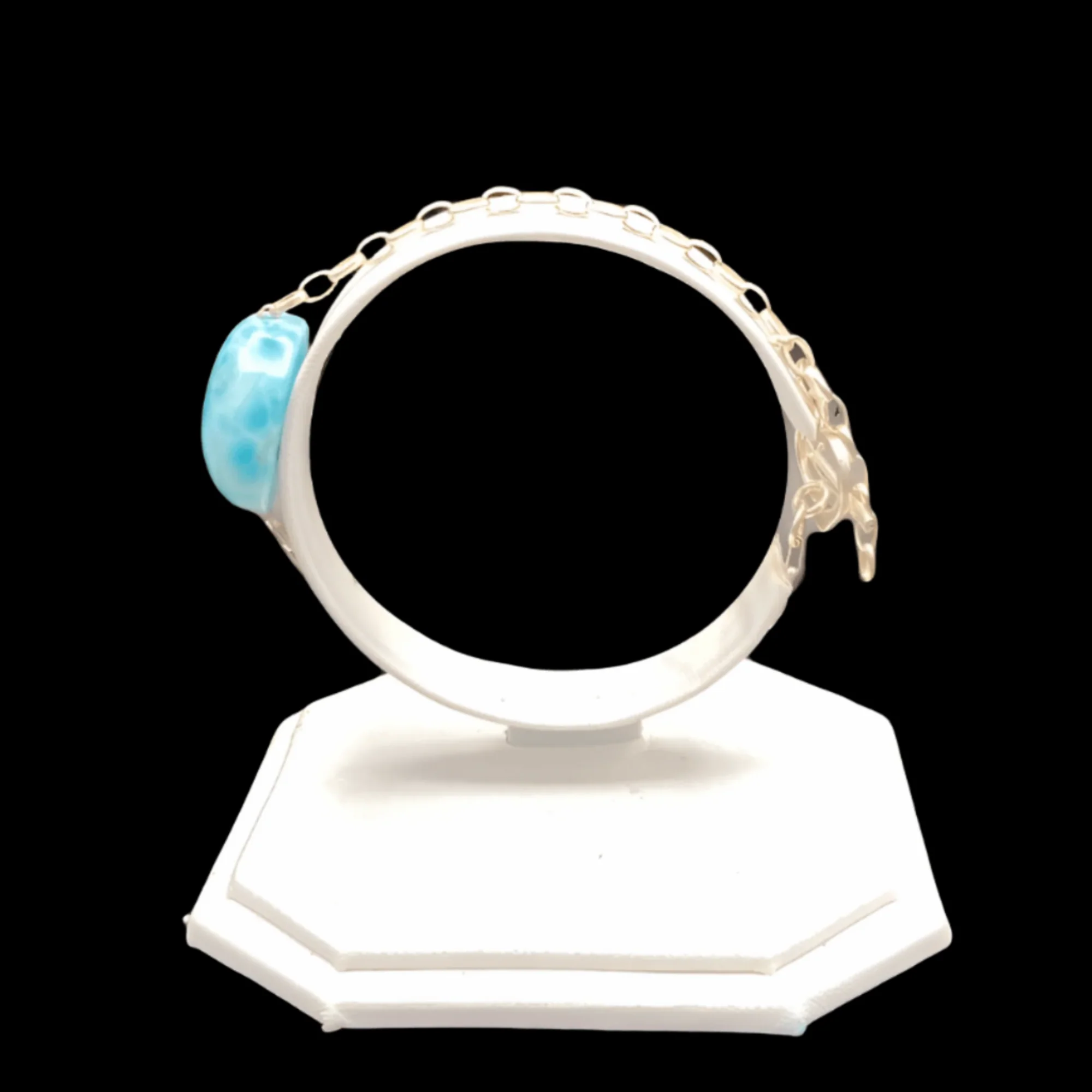 Larimar Bracelet Sterling Silver 8 Inch Adjustable - Image 3