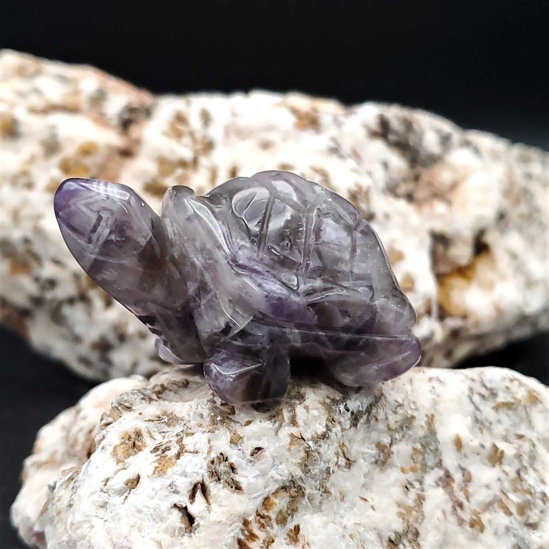 Carved Stone Animal Figurine 2-inch Mineral Turtle - Image 10