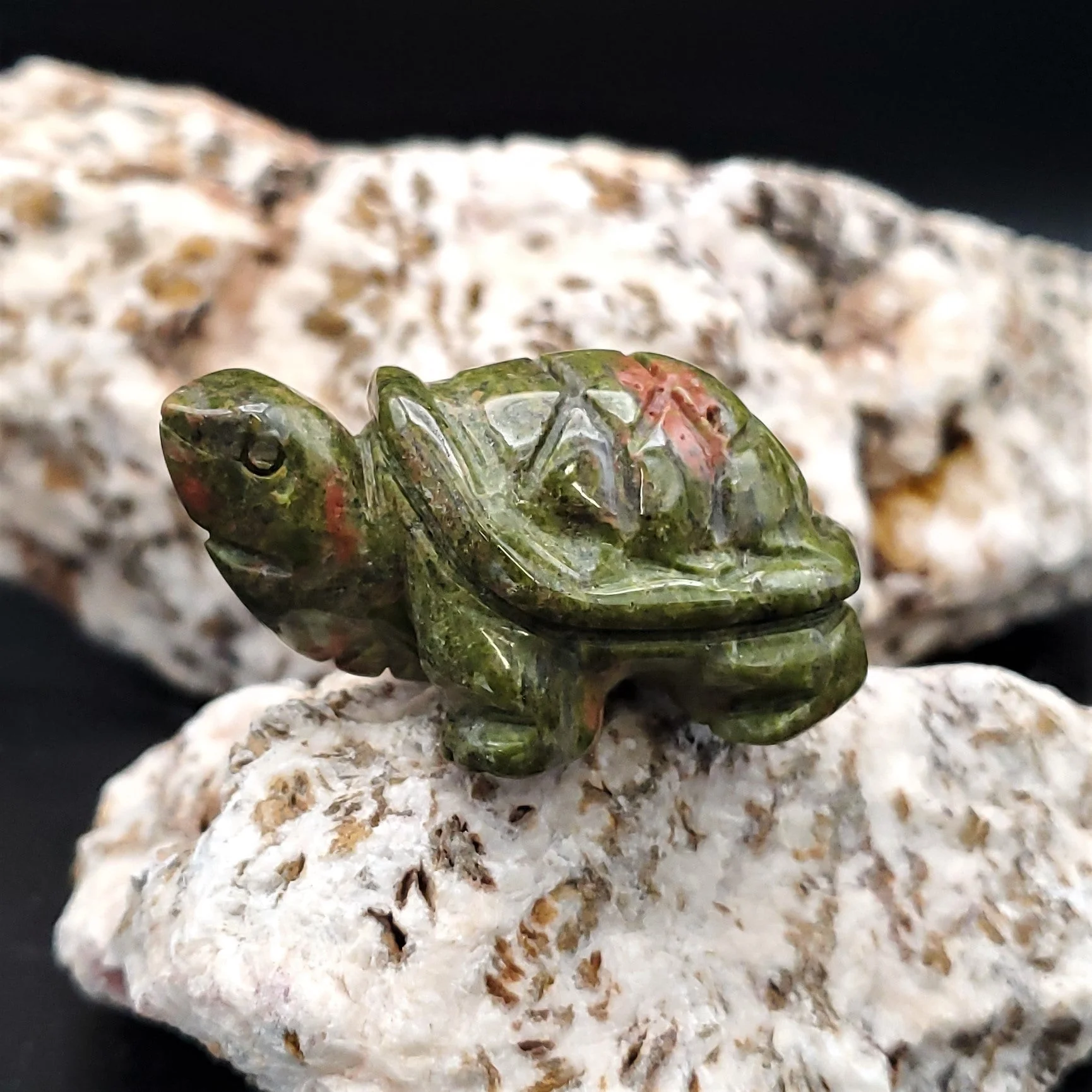 Carved Stone Animal Figurine 2-inch Mineral Turtle - Image 11
