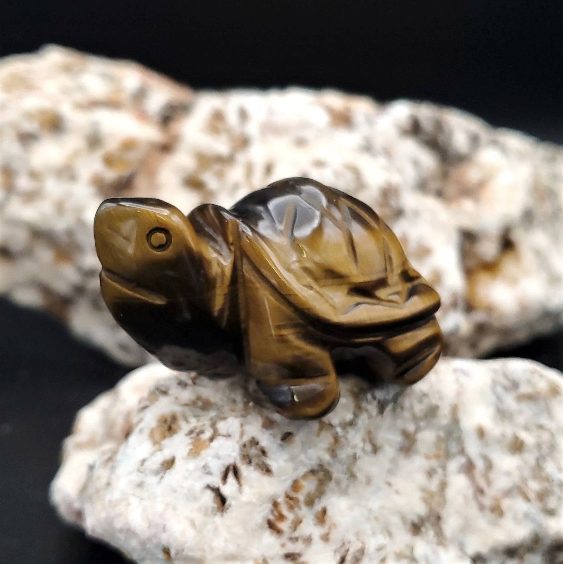 Carved Stone Animal Figurine 2-inch Mineral Turtle - Image 12