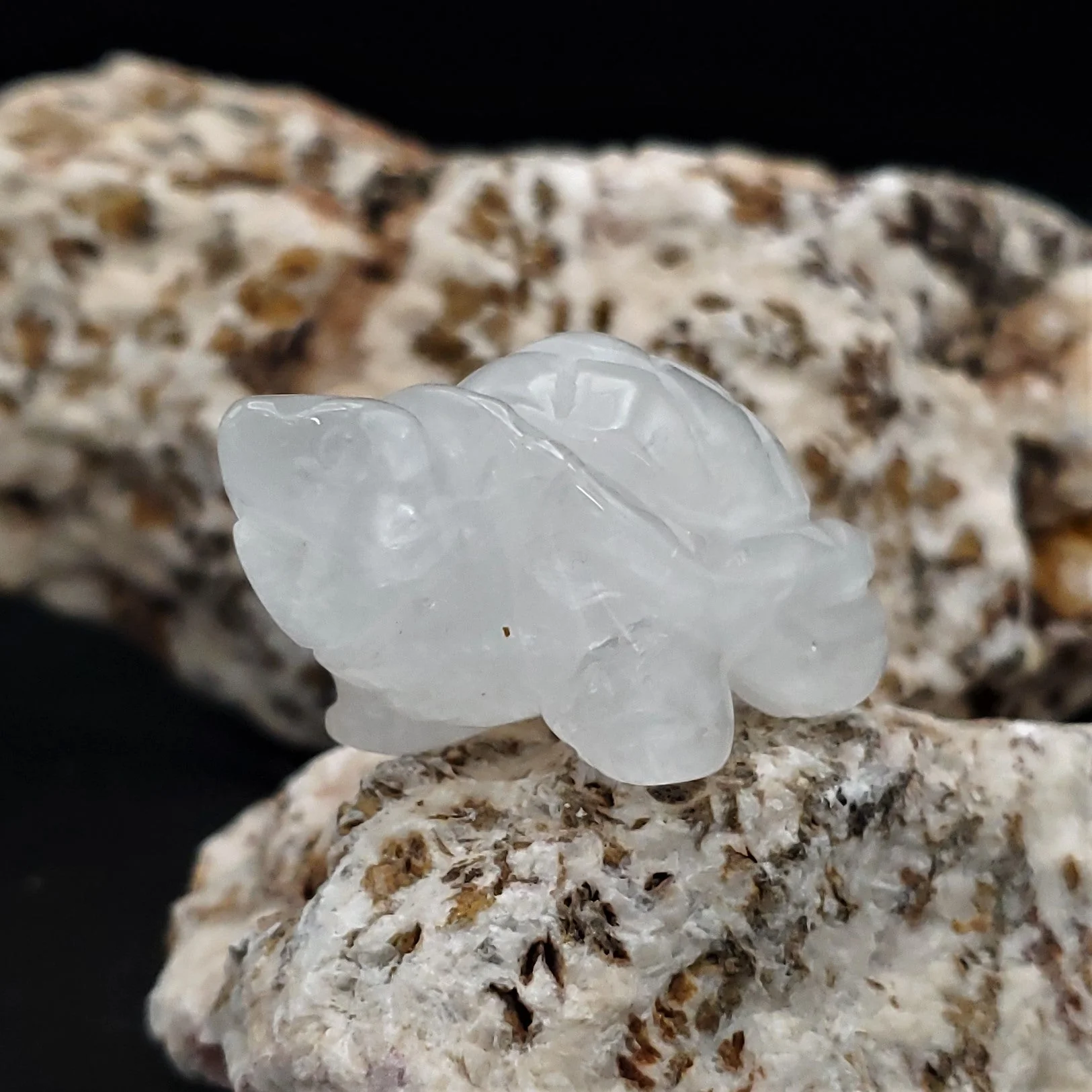 Carved Stone Animal Figurine 2-inch Mineral Turtle - Image 7