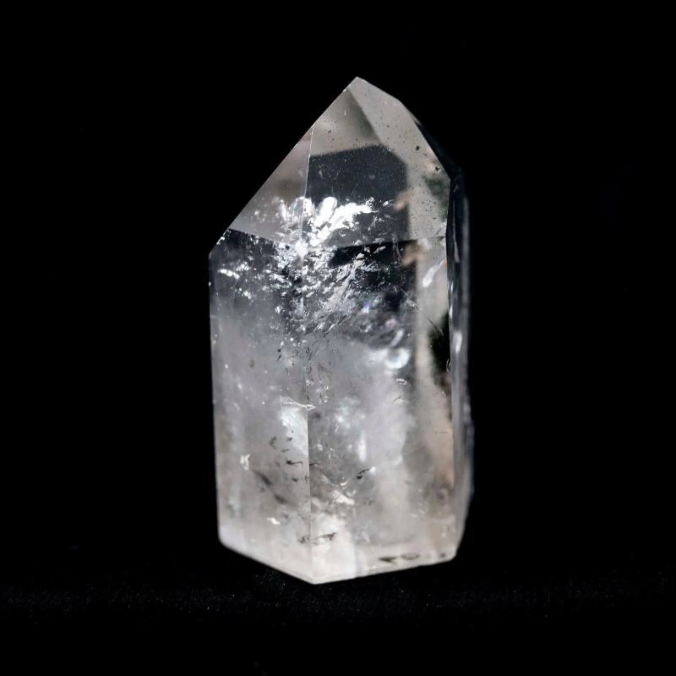 Chlorite Inclusion Quartz Brazilian Crystal Point Cut And Polished - Image 3