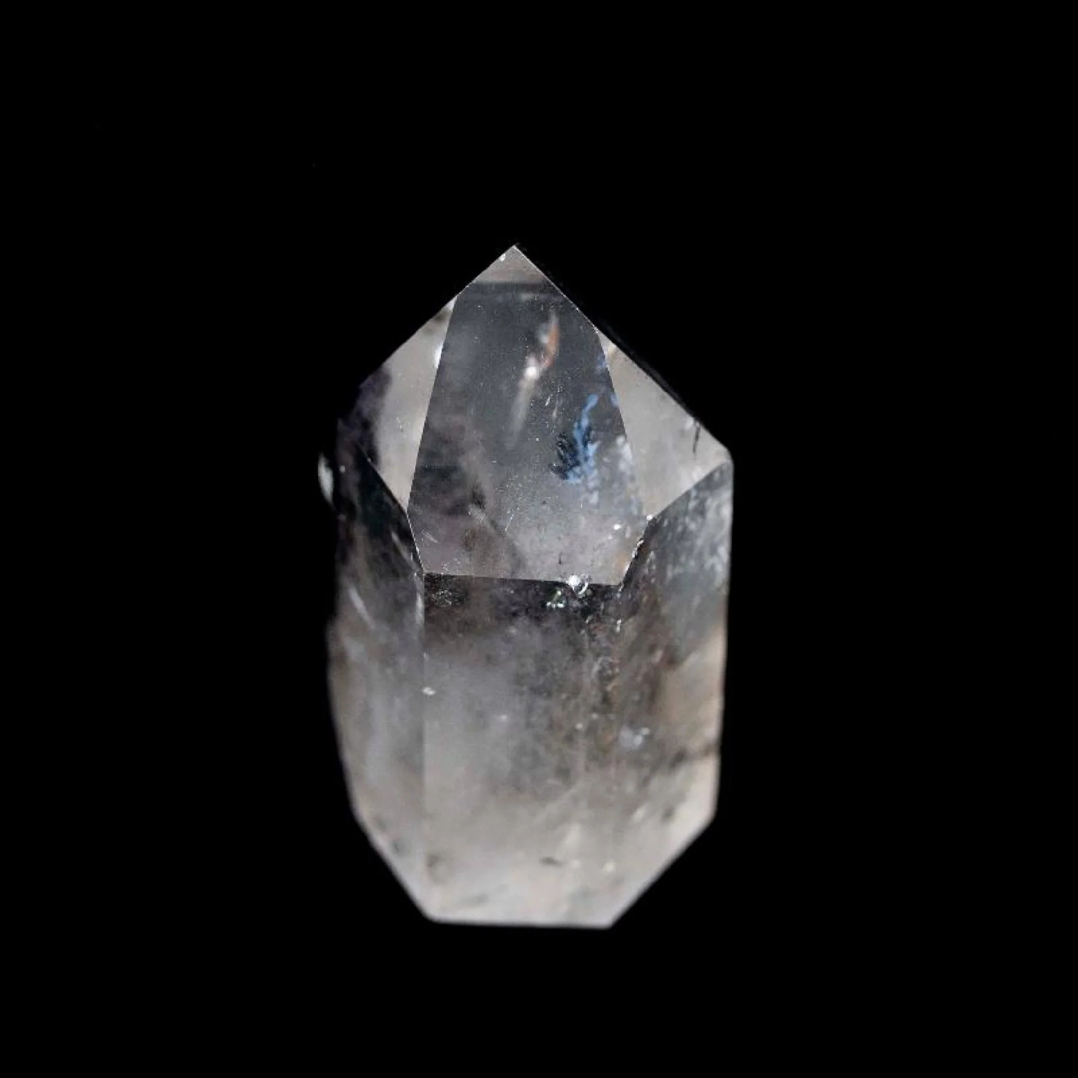 Chlorite Inclusion Quartz Brazilian Crystal Point Cut And Polished - Image 4