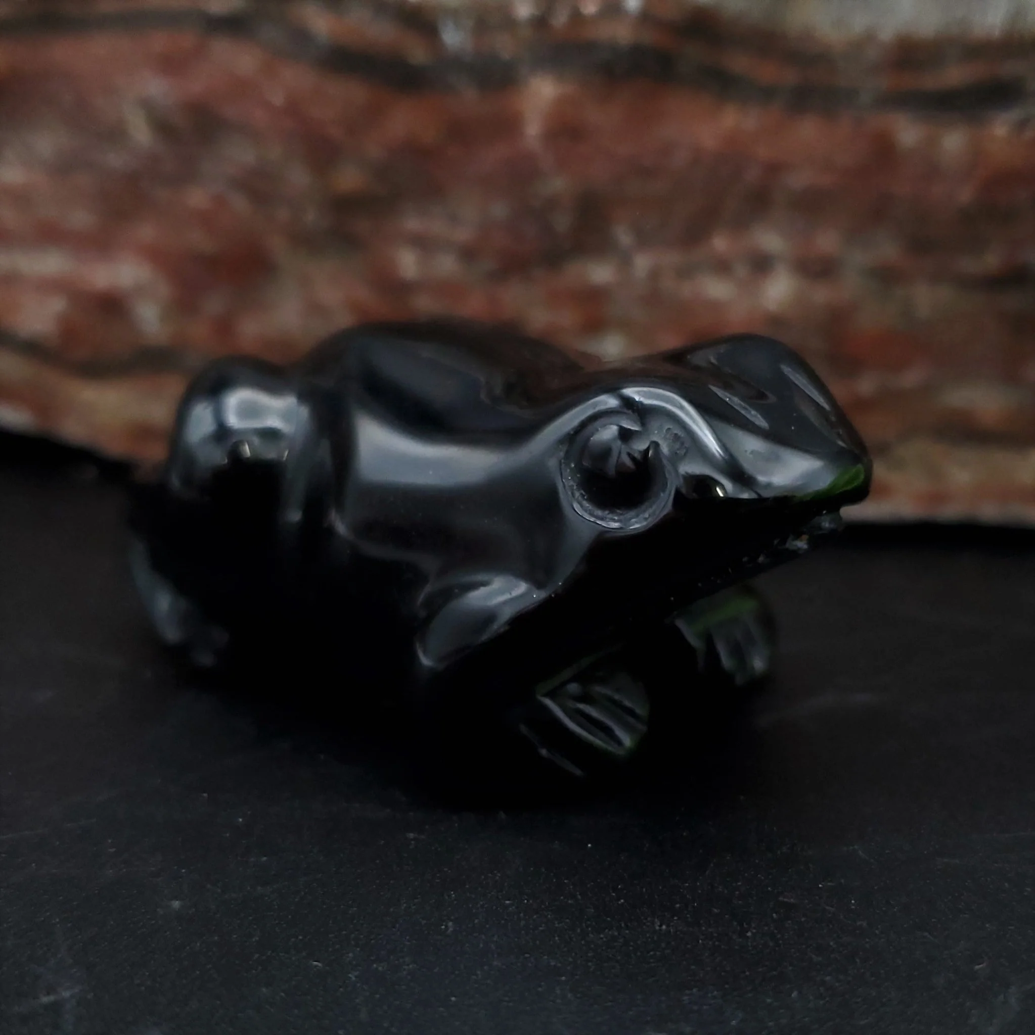 Frog Figurine Semi-Precious Gemstone 2-inch Carved Frog - Image 3