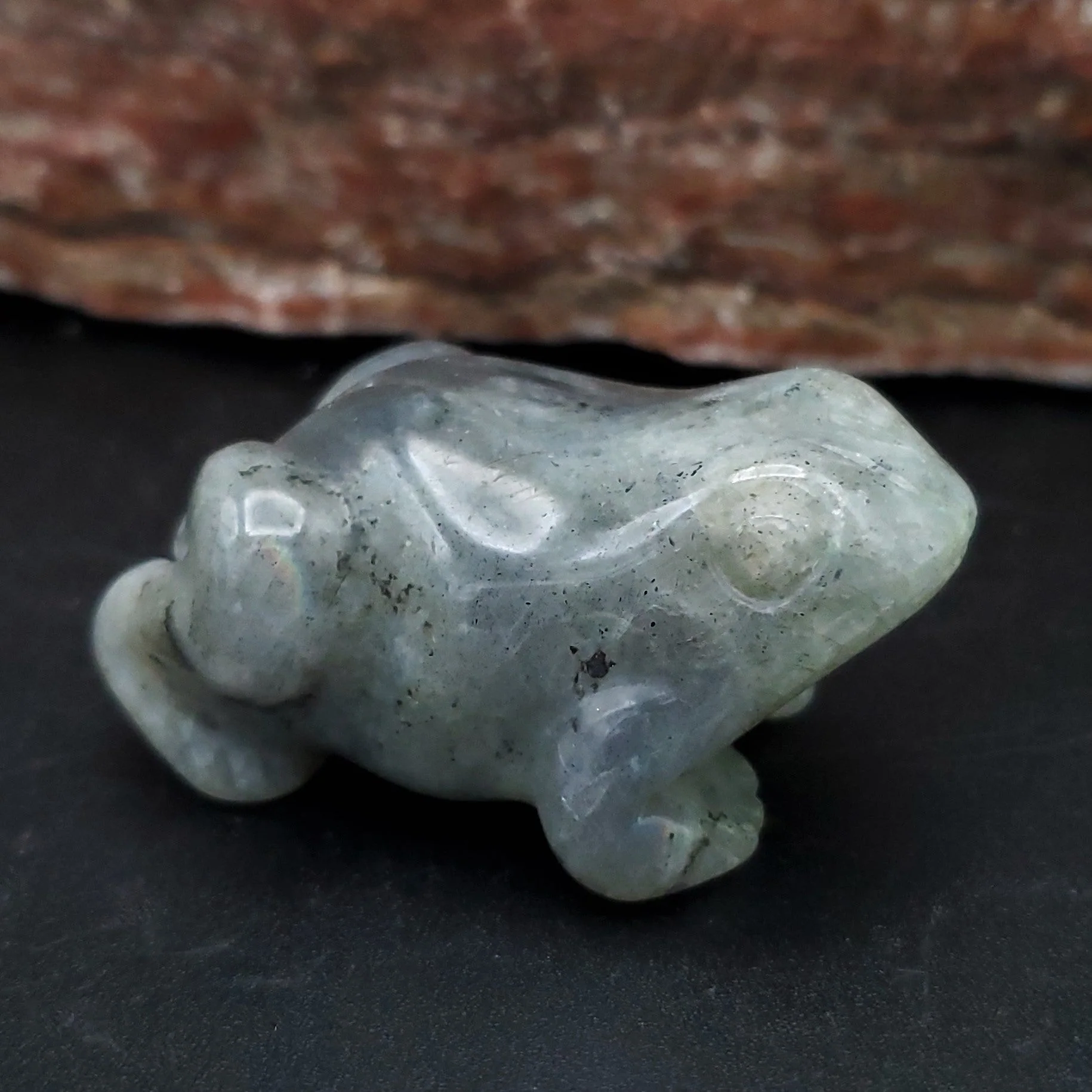 Frog Figurine Semi-Precious Gemstone 2-inch Carved Frog - Image 5