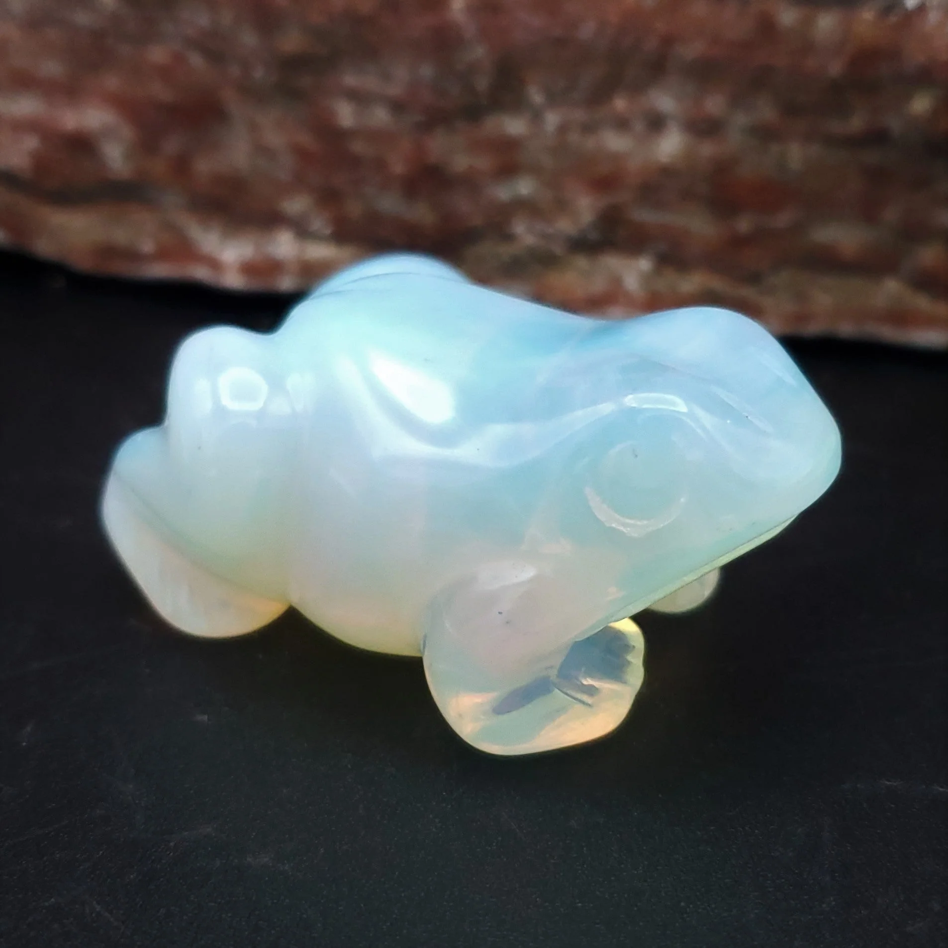Frog Figurine Semi-Precious Gemstone 2-inch Carved Frog - Image 6