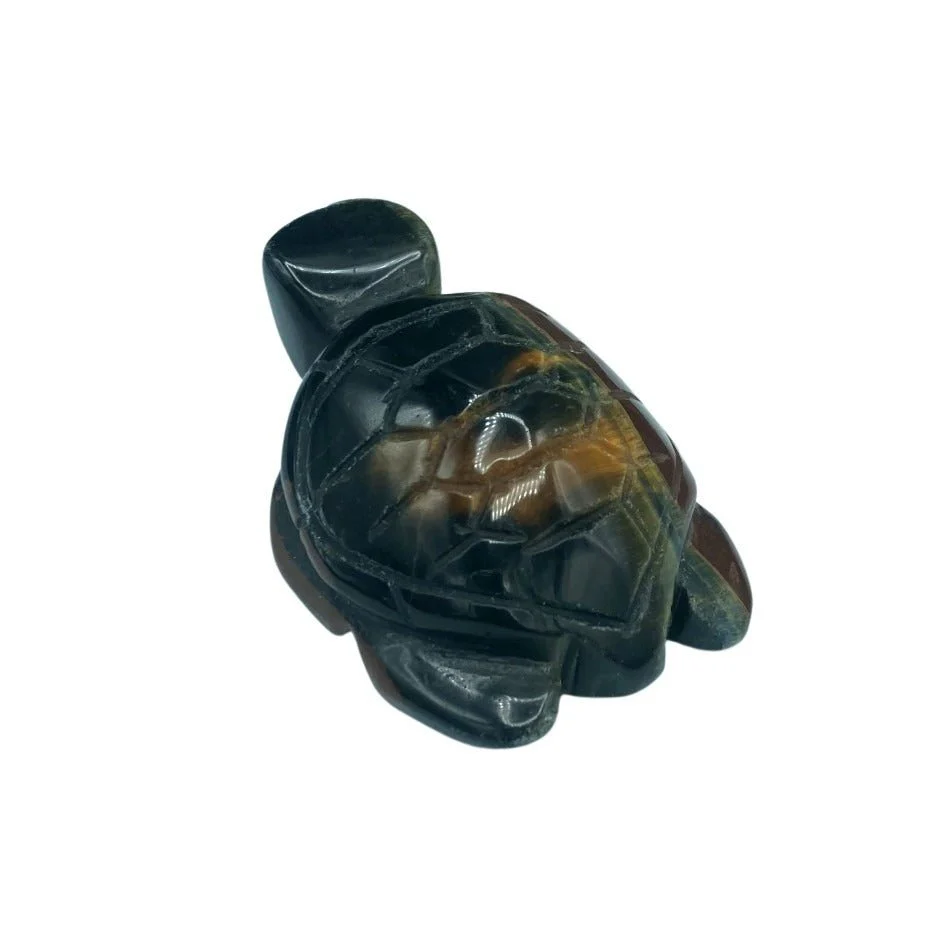 Polished Tiger Eye Turtle Totem Spirit Animal Figurine - Image 3