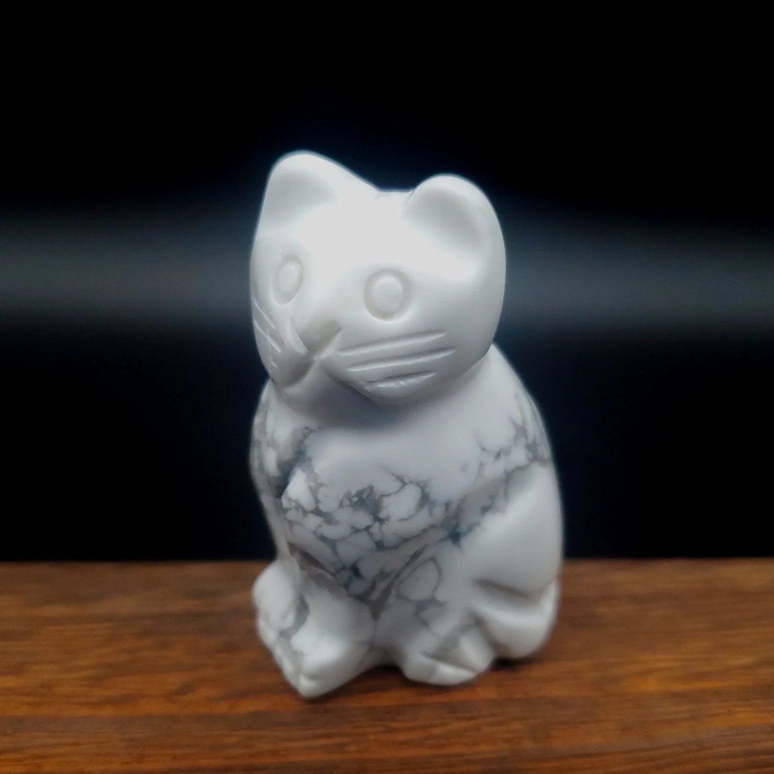 Semi-Precious Gemstone 2-inch Carved Cat Figurine - Image 3