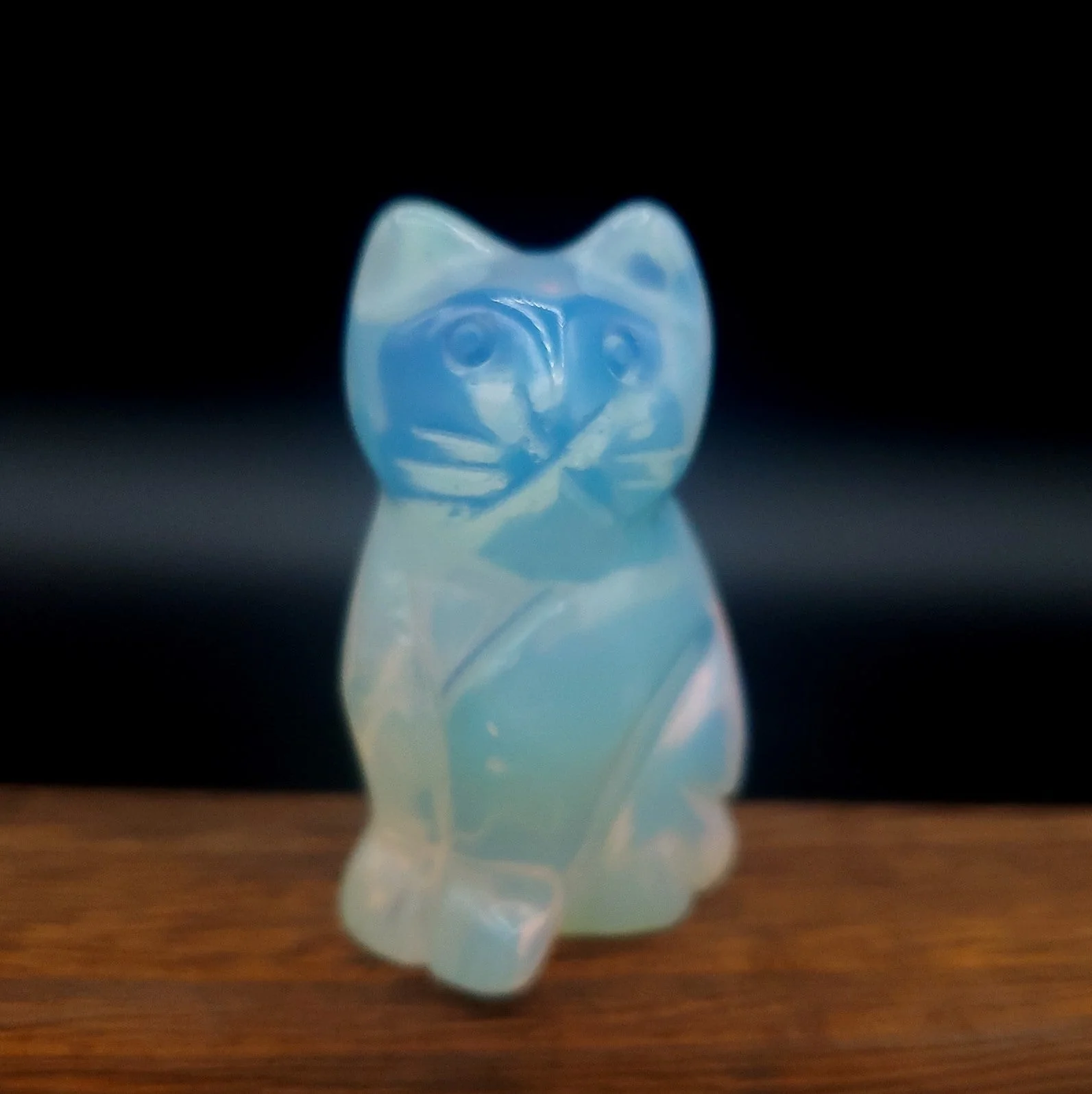 Semi-Precious Gemstone 2-inch Carved Cat Figurine - Image 5