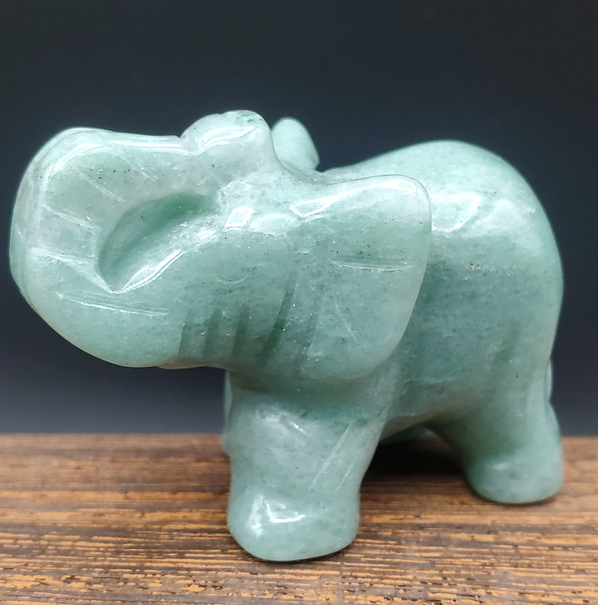 Semi-Precious Gemstone 2-inch Carved Elephant Trunk Up - Image 3