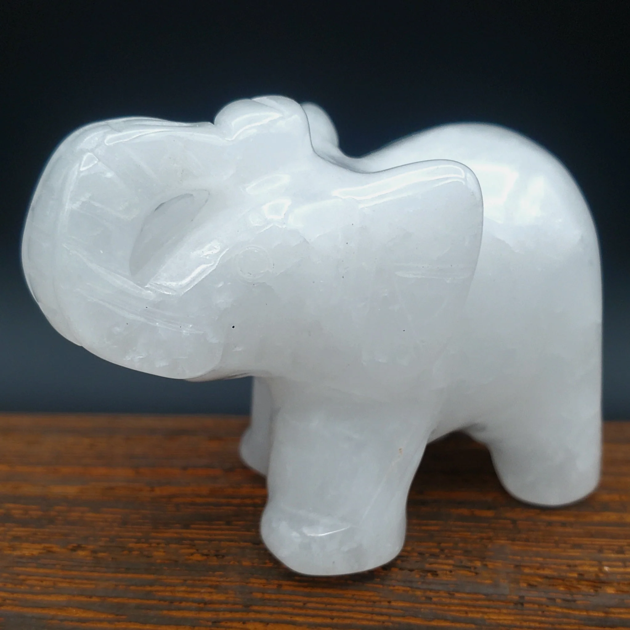 Semi-Precious Gemstone 2-inch Carved Elephant Trunk Up - Image 8