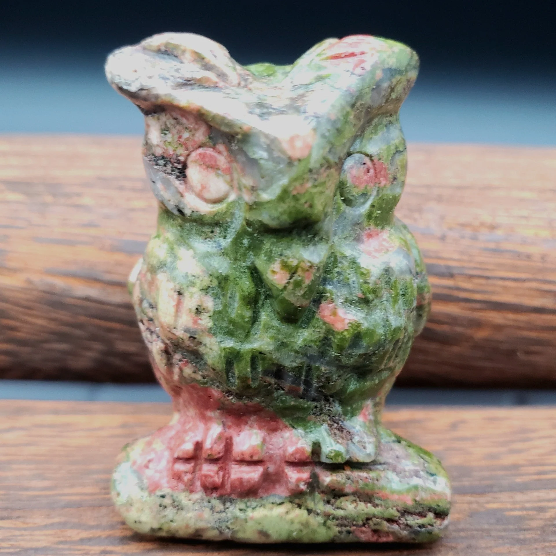 Semi-Precious Gemstone Carved Owl Figurine Sculpture 2 Inch - Image 11