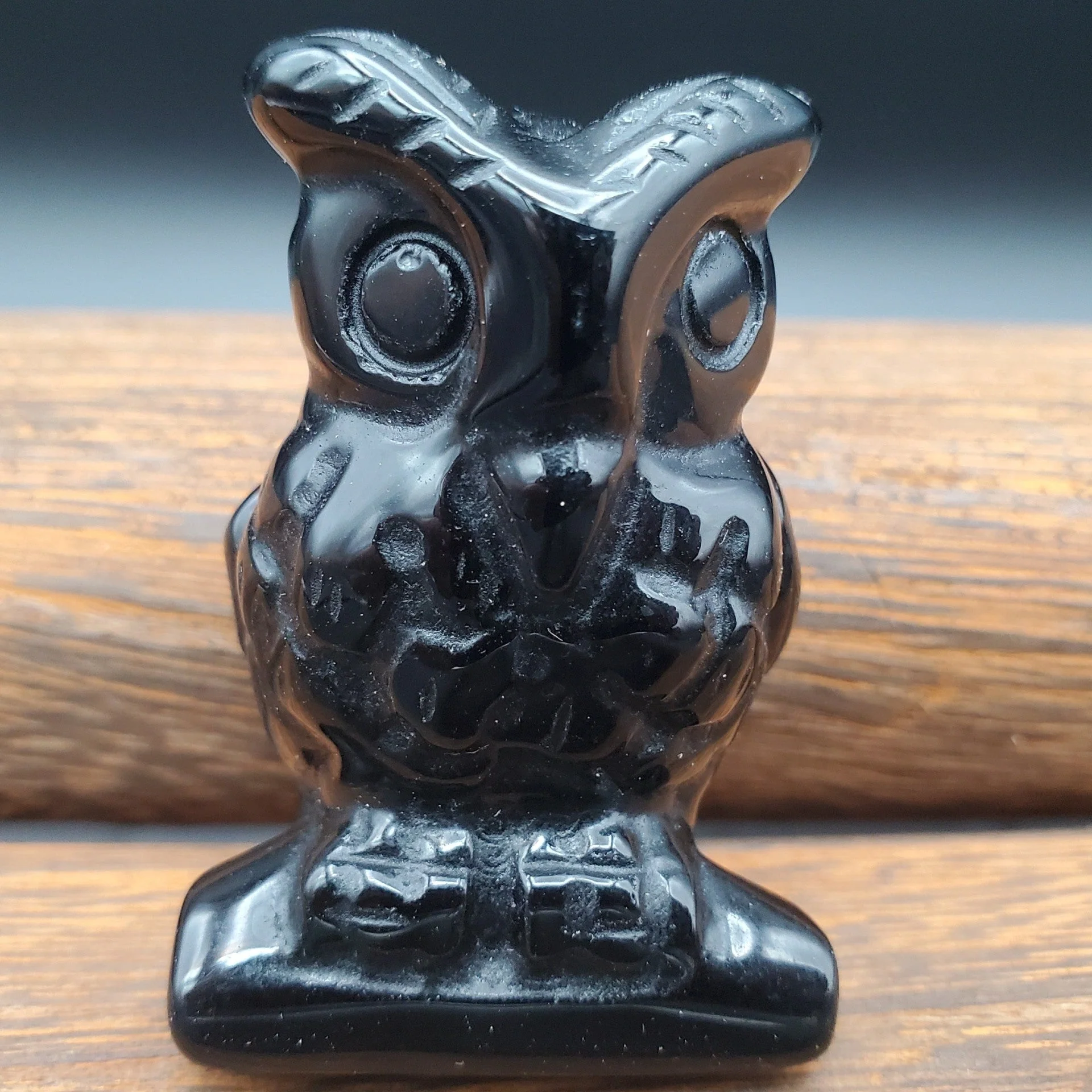 Semi-Precious Gemstone Carved Owl Figurine Sculpture 2 Inch - Image 5
