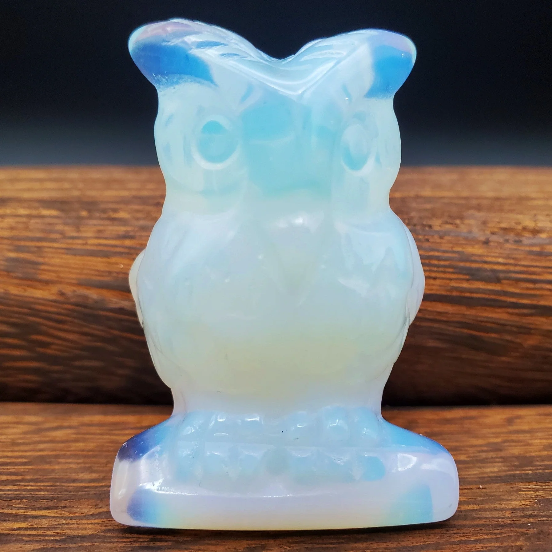 Semi-Precious Gemstone Carved Owl Figurine Sculpture 2 Inch - Image 6