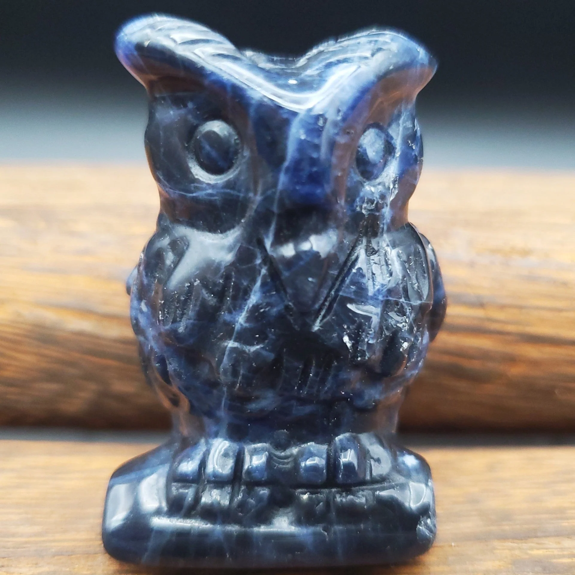 Semi-Precious Gemstone Carved Owl Figurine Sculpture 2 Inch - Image 9