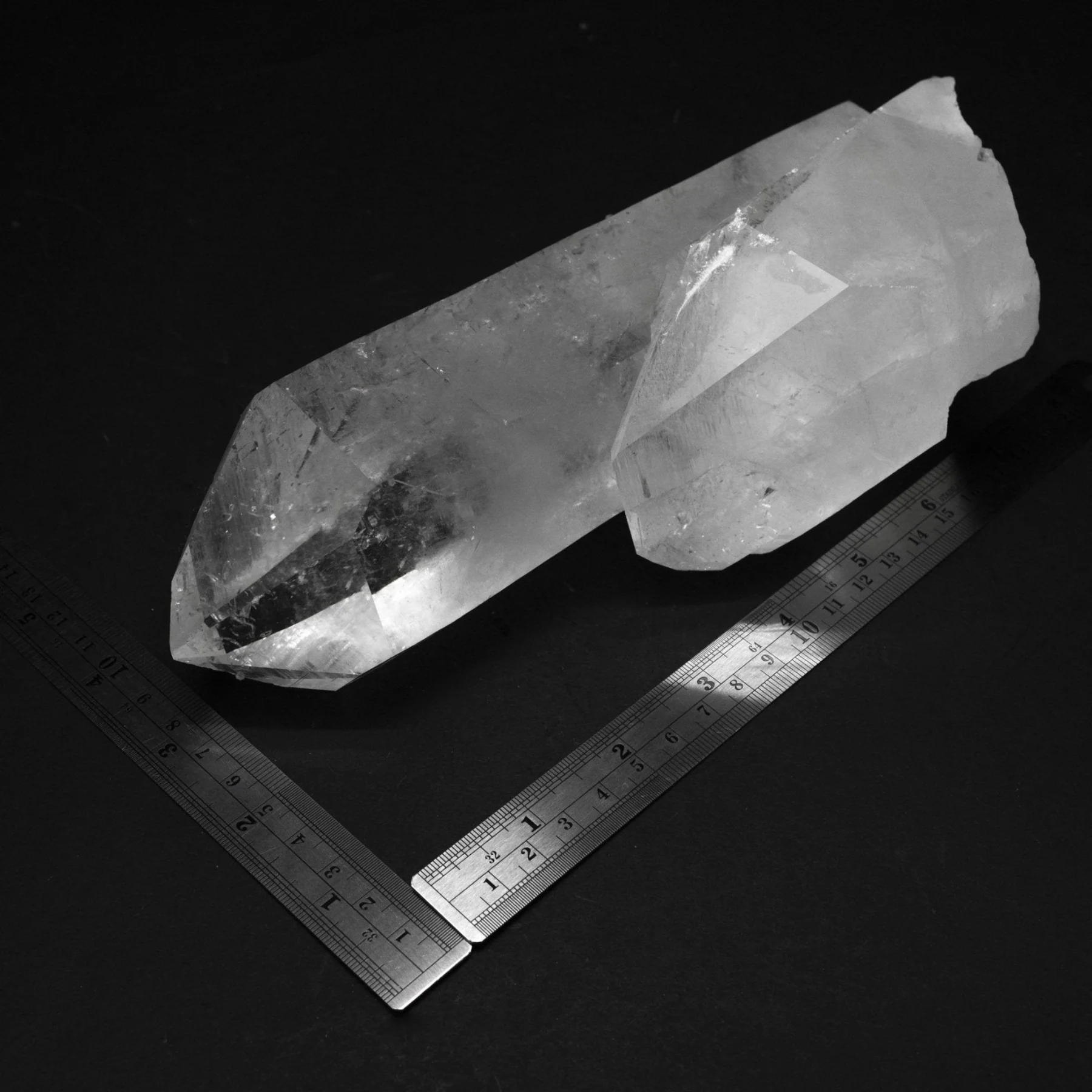 Unique Thick 9 Inch Quartz Arkansas Long Double Crystal Point - Image 3